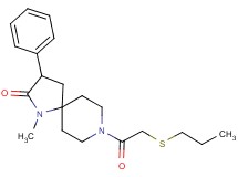 1-methyl-3-phenyl-8-[(propylthio)acetyl]-1,8-diazaspiro[4.5]decan-2-one