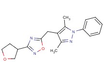 5-[(3,5-dimethyl-1-phenyl-1H-pyrazol-4-yl)methyl]-3-(tetrahydrofuran-3-yl)-1,2,4-oxadiazole