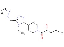 1-{4-[4-ethyl-5-(1H-pyrazol-1-ylmethyl)-4H-1,2,4-triazol-3-yl]piperidin-1-yl}-1-oxopentan-2-one