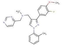 1-[3-(3-fluoro-4-methoxyphenyl)-1-(2-methylphenyl)-1H-pyrazol-4-yl]-N-methyl-N-(4-pyrimidinylmethyl)methanamine