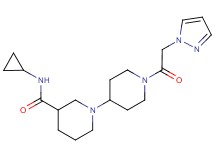 N-cyclopropyl-1'-(1H-pyrazol-1-ylacetyl)-1,4'-bipiperidine-3-carboxamide