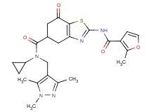 N-cyclopropyl-2-[(2-methyl-3-furoyl)amino]-7-oxo-N-[(1,3,5-trimethyl-1H-pyrazol-4-yl)methyl]-4,5,6,7-tetrahydro-1,3-benzothiazole-5-carboxamide
