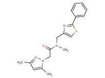 2-(3,5-dimethyl-1H-pyrazol-1-yl)-N-methyl-N-[(2-phenyl-1,3-thiazol-4-yl)methyl]acetamide