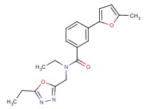 N-ethyl-N-[(5-ethyl-1,3,4-oxadiazol-2-yl)methyl]-3-(5-methyl-2-furyl)benzamide