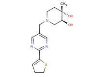 (3S*,4S*)-4-methyl-1-{[2-(2-thienyl)pyrimidin-5-yl]methyl}piperidine-3,4-diol