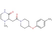 4-methyl-3-{2-[4-(4-methylphenoxy)-1-piperidinyl]-2-oxoethyl}-2-piperazinone