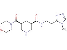 (3R*,5S*)-N-[2-(4-methyl-4H-1,2,4-triazol-3-yl)ethyl]-5-(morpholin-4-ylcarbonyl)piperidine-3-carboxamide