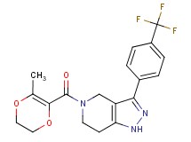 5-[(3-methyl-5,6-dihydro-1,4-dioxin-2-yl)carbonyl]-3-[4-(trifluoromethyl)phenyl]-4,5,6,7-tetrahydro-1H-pyrazolo[4,3-c]pyridine