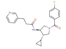 N-[(3R*,4S*)-4-cyclopropyl-1-(4-fluorobenzoyl)pyrrolidin-3-yl]-3-pyridin-3-ylpropanamide