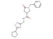 N-[(5-cyclopentyl-1,2,4-oxadiazol-3-yl)methyl]-5-oxo-1-(3-pyridinylmethyl)-3-pyrrolidinecarboxamide
