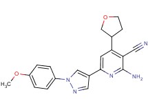 2-amino-6-[1-(4-methoxyphenyl)-1H-pyrazol-4-yl]-4-(tetrahydrofuran-3-yl)nicotinonitrile