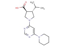 (3S*,4S*)-4-isopropyl-1-[6-(1-piperidinyl)-4-pyrimidinyl]-3-pyrrolidinecarboxylic acid