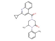 4-[(2-cyclopropyl-4-quinolinyl)carbonyl]-6-methyl-1-(2-methylphenyl)-2-piperazinone
