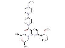(2R*,6S*)-4-[3-{[4-(4-ethyl-1-piperazinyl)-1-piperidinyl]carbonyl}-6-(2-methoxyphenyl)-2-pyridinyl]-2,6-dimethylmorpholine