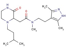 N-[2-(3,5-dimethyl-1H-pyrazol-4-yl)ethyl]-N-methyl-2-[1-(3-methylbutyl)-3-oxo-2-piperazinyl]acetamide