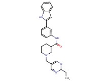1-[(2-ethyl-5-pyrimidinyl)methyl]-N-[3-(1H-indol-2-yl)phenyl]-3-piperidinecarboxamide