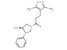 (3R*,4S*)-1-[3-(3,5-dimethylisoxazol-4-yl)propanoyl]-4-phenylpyrrolidin-3-amine