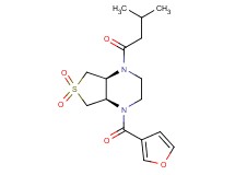 (4aS*,7aR*)-1-(3-furoyl)-4-(3-methylbutanoyl)octahydrothieno[3,4-b]pyrazine 6,6-dioxide