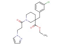 ethyl 3-(3-chlorobenzyl)-1-[3-(1H-pyrazol-1-yl)propanoyl]-3-piperidinecarboxylate