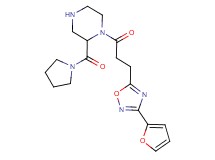 1-{3-[3-(2-furyl)-1,2,4-oxadiazol-5-yl]propanoyl}-2-(1-pyrrolidinylcarbonyl)piperazine