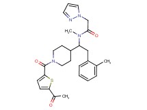N-[1-{1-[(5-acetyl-2-thienyl)carbonyl]-4-piperidinyl}-2-(2-methylphenyl)ethyl]-N-methyl-2-(1H-pyrazol-1-yl)acetamide