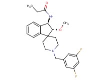 N-[(2R*,3R*)-1'-(3,5-difluorobenzyl)-2-methoxy-2,3-dihydrospiro[indene-1,4'-piperidin]-3-yl]propanamide