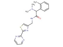 2-(dimethylamino)-2-(2-methylphenyl)-N-{[2-(2-pyrimidinyl)-1,3-thiazol-4-yl]methyl}acetamide