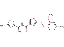 2-[(2-methoxy-4-methylphenoxy)methyl]-N-[1-(2-methyl-1,3-thiazol-4-yl)ethyl]-1,3-oxazole-4-carboxamide