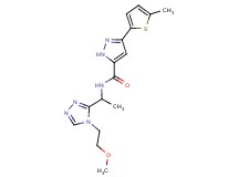 N-{1-[4-(2-methoxyethyl)-4H-1,2,4-triazol-3-yl]ethyl}-3-(5-methyl-2-thienyl)-1H-pyrazole-5-carboxamide
