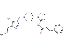 N-(1-{1-[(5-methyl-1-propyl-1H-pyrazol-4-yl)methyl]-4-piperidinyl}-1H-pyrazol-5-yl)-3-phenylpropanamide