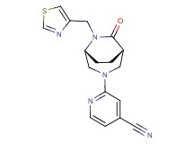 2-[(1S*,5R*)-7-oxo-6-(1,3-thiazol-4-ylmethyl)-3,6-diazabicyclo[3.2.2]non-3-yl]isonicotinonitrile