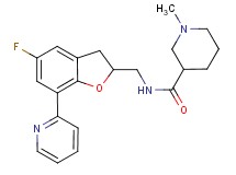 N-{[5-fluoro-7-(2-pyridinyl)-2,3-dihydro-1-benzofuran-2-yl]methyl}-1-methyl-3-piperidinecarboxamide