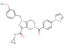 N-cyclopropyl-1-(3-methoxybenzyl)-5-[4-(1H-pyrazol-1-yl)benzoyl]-4,5,6,7-tetrahydro-1H-pyrazolo[4,3-c]pyridine-3-carboxamide