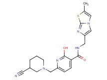 6-[(3-cyano-1-piperidinyl)methyl]-2-hydroxy-N-[(2-methylimidazo[2,1-b][1,3]thiazol-6-yl)methyl]nicotinamide