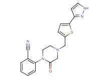 2-(2-oxo-4-{[5-(1H-pyrazol-3-yl)-2-thienyl]methyl}-1-piperazinyl)benzonitrile