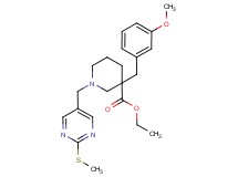 ethyl 3-(3-methoxybenzyl)-1-{[2-(methylthio)-5-pyrimidinyl]methyl}-3-piperidinecarboxylate