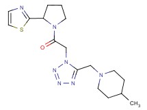 4-methyl-1-[(1-{2-oxo-2-[2-(1,3-thiazol-2-yl)-1-pyrrolidinyl]ethyl}-1H-tetrazol-5-yl)methyl]piperidine