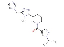 3-[5-(1H-imidazol-1-ylmethyl)-4-methyl-4H-1,2,4-triazol-3-yl]-1-[(1-isopropyl-1H-pyrazol-4-yl)carbonyl]piperidine