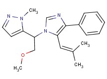 5-{2-methoxy-1-[5-(2-methylprop-1-en-1-yl)-4-phenyl-1H-imidazol-1-yl]ethyl}-1-methyl-1H-pyrazole