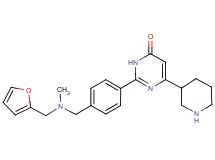 2-(4-{[(2-furylmethyl)(methyl)amino]methyl}phenyl)-6-(3-piperidinyl)-4(3H)-pyrimidinone bis(trifluoroacetate)