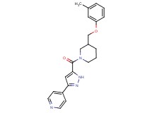 4-[5-({3-[(3-methylphenoxy)methyl]-1-piperidinyl}carbonyl)-1H-pyrazol-3-yl]pyridine