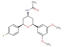 N-[(2S*,4R*,6R*)-2-(3,5-dimethoxyphenyl)-6-(4-fluorophenyl)tetrahydro-2H-pyran-4-yl]acetamide