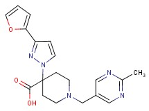 4-[3-(2-furyl)-1H-pyrazol-1-yl]-1-[(2-methylpyrimidin-5-yl)methyl]piperidine-4-carboxylic acid