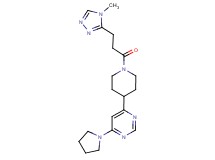 4-{1-[3-(4-methyl-4H-1,2,4-triazol-3-yl)propanoyl]-4-piperidinyl}-6-(1-pyrrolidinyl)pyrimidine