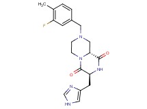 (3S,9aR)-8-(3-fluoro-4-methylbenzyl)-3-(1H-imidazol-4-ylmethyl)tetrahydro-2H-pyrazino[1,2-a]pyrazine-1,4(3H,6H)-dione