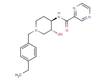 N-[(3R*,4R*)-1-(4-ethylbenzyl)-3-hydroxypiperidin-4-yl]pyrazine-2-carboxamide