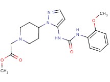 methyl {4-[5-({[(2-methoxyphenyl)amino]carbonyl}amino)-1H-pyrazol-1-yl]piperidin-1-yl}acetate