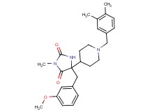 5-[1-(3,4-dimethylbenzyl)-4-piperidinyl]-5-(3-methoxybenzyl)-3-methyl-2,4-imidazolidinedione