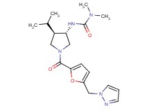 N'-{(3S*,4R*)-4-isopropyl-1-[5-(1H-pyrazol-1-ylmethyl)-2-furoyl]pyrrolidin-3-yl}-N,N-dimethylurea