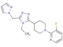 2-{4-[4-ethyl-5-(1H-pyrazol-1-ylmethyl)-4H-1,2,4-triazol-3-yl]piperidin-1-yl}-3-fluoropyridine